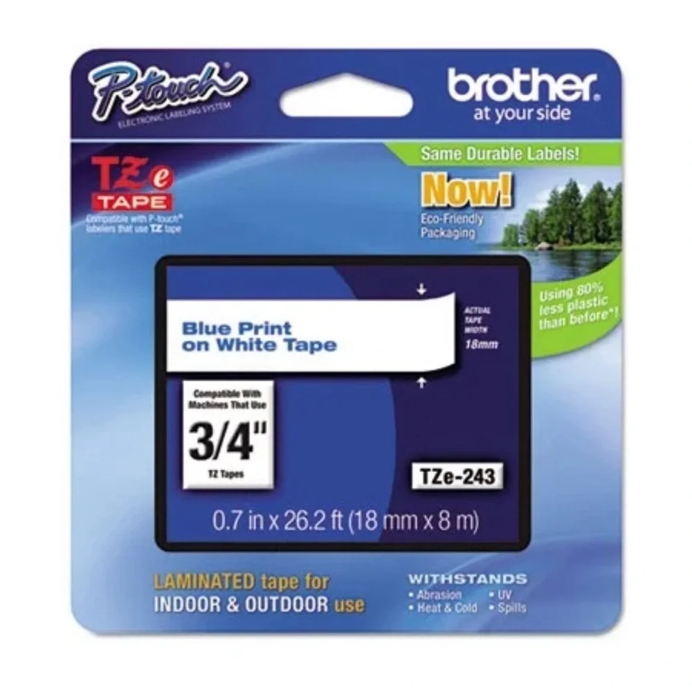 Brother P-touch TZe-243 Laminated Label Maker Tape, 3/4